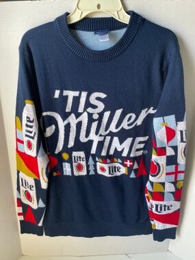 Miller Lite  Men's Size XL 'Tis Miller Time'  Ugly Christmas  Sweater